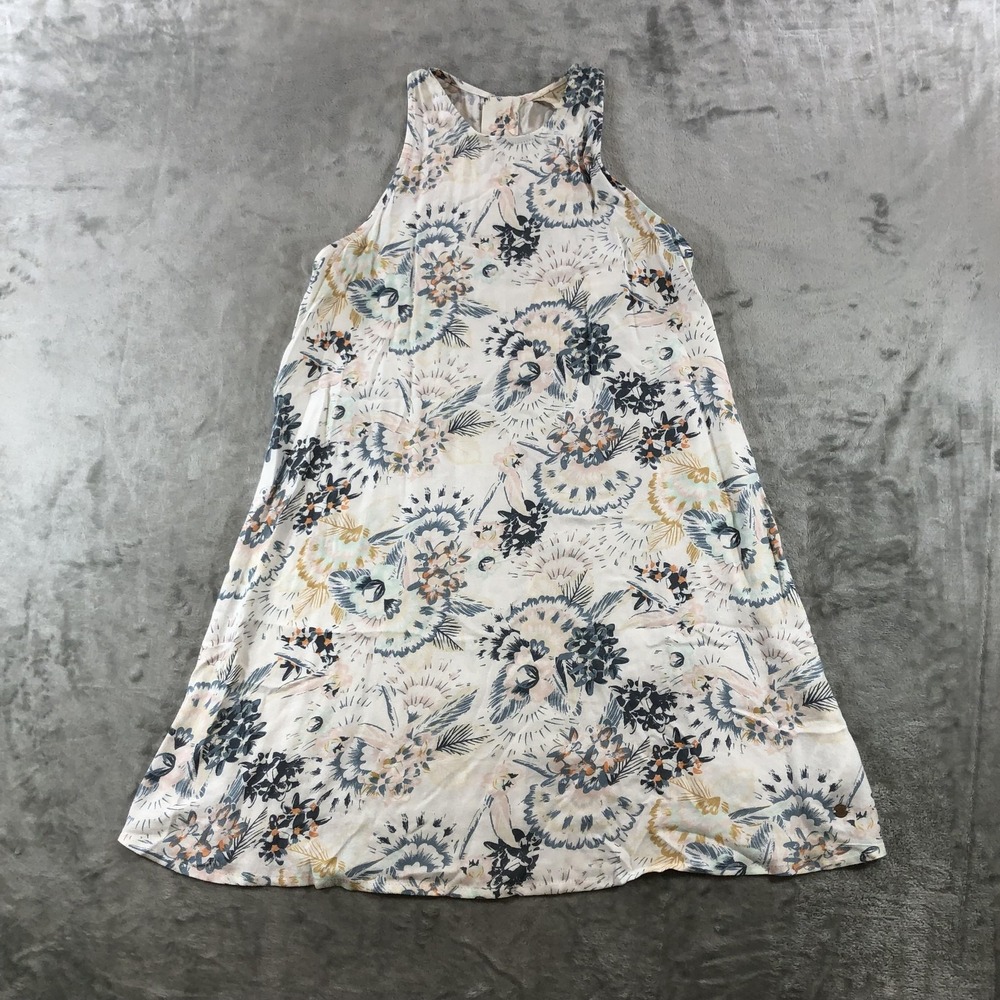 Roxy Dress Womens XS Multicolor Floral Sleeveless Shift Tank Mini Beach Casual